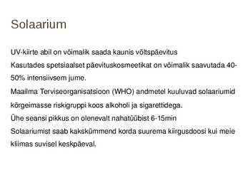 Solaariumi kahjulikkus #2