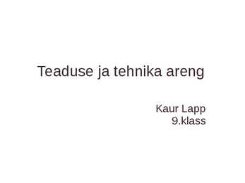Teaduse ja tehnika areng 20 sajandil