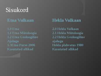Vulkaanid-Hekla ja Etna - Esitlus #2