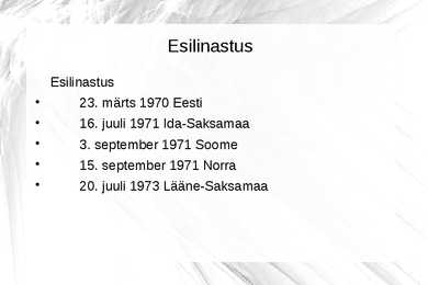 Viimne reliikvia - ettekanne #7
