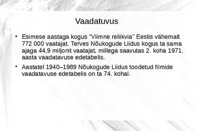 Viimne reliikvia - ettekanne #8