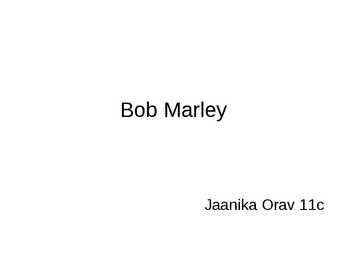 Bob Marley esitlus