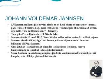 Johann Voldemar Jannsen - esitlus #2