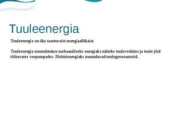 Ettekanne teemal-Tuuleenergia #2