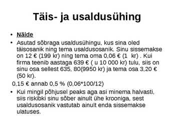 Ettevõtluse alused äriühingud #15