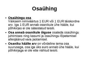 Ettevõtluse alused äriühingud #25