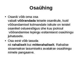 Ettevõtluse alused äriühingud #26