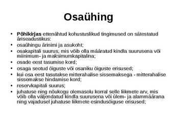 Ettevõtluse alused äriühingud #29