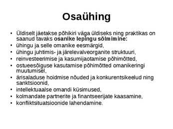 Ettevõtluse alused äriühingud #30