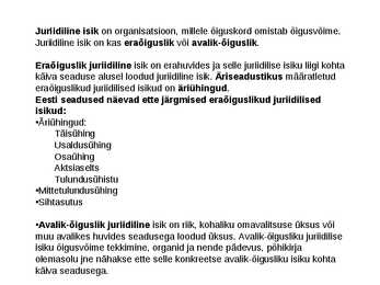 Ettevõtluse alused äriühingud #4