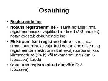 Ettevõtluse alused äriühingud #31