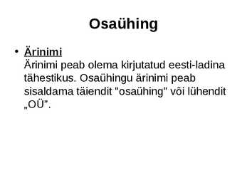 Ettevõtluse alused äriühingud #32