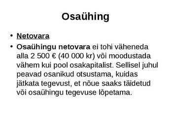 Ettevõtluse alused äriühingud #38
