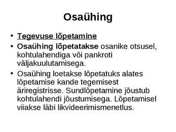 Ettevõtluse alused äriühingud #39