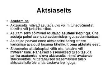 Ettevõtluse alused äriühingud #41