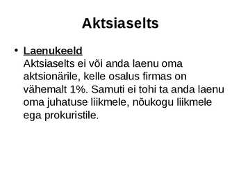 Ettevõtluse alused äriühingud #49