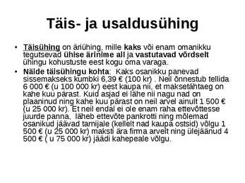 Ettevõtluse alused äriühingud #6