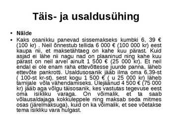 Ettevõtluse alused äriühingud #8