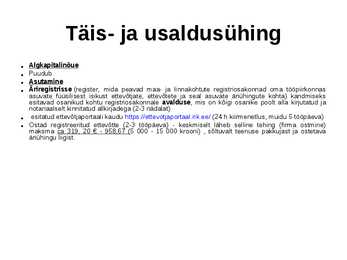 Ettevõtluse alused äriühingud #9