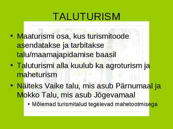 Maaturismi alaliigid #4