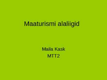 Maaturismi alaliigid