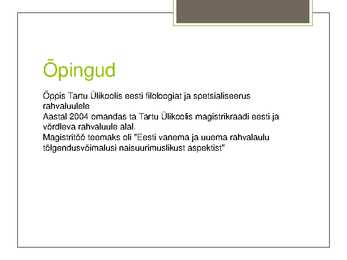 Kristiina Ehin - esitlus #3