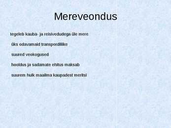 Meretransport - esitlus #2