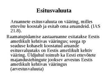 Raamatupidamine Loengukonspekt 2011 - Arveldused #14
