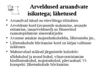 Raamatupidamine Loengukonspekt 2011 - Arveldused #19