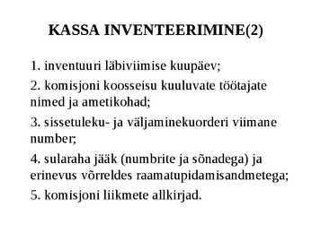 Raamatupidamine Loengukonspekt 2011 - Arveldused #6