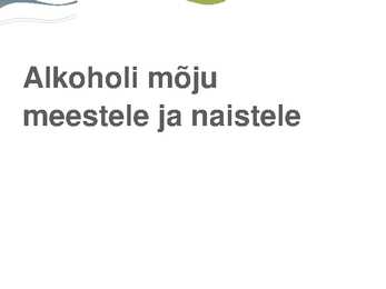 Alkoholi mõjud meestele ja naistele