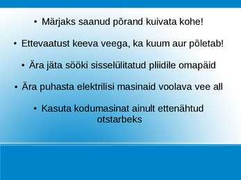 Ohutusnõuded köögitööl seadmetega #3