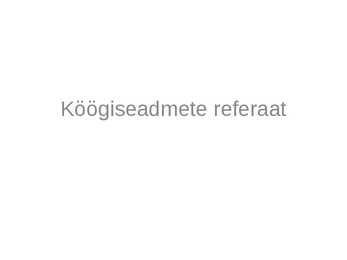 Köögiseadmete referaat