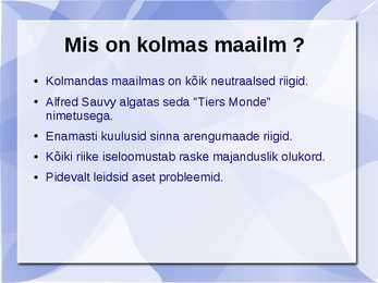 Kolmas maailm - esitlus #2