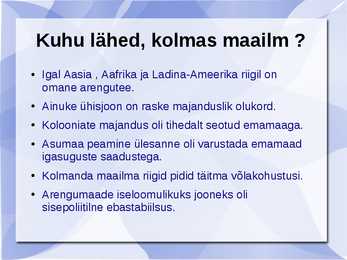 Kolmas maailm - esitlus #4