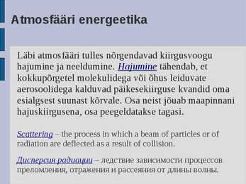 Ökoloogia energia loeng #20