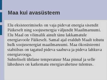 Ökoloogia energia loeng #3