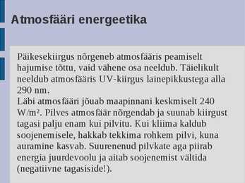Ökoloogia energia loeng #22
