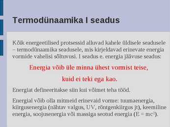 Ökoloogia energia loeng #42