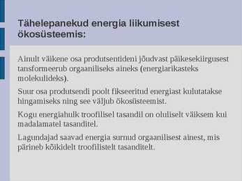 Ökoloogia energia loeng #62