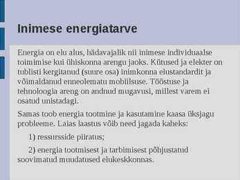 Ökoloogia energia loeng #69