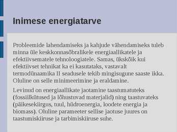 Ökoloogia energia loeng #70