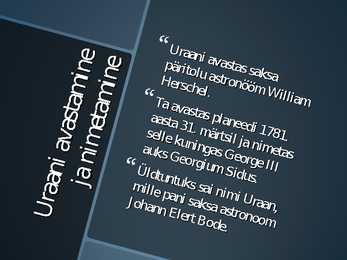 Päikesesüsteemi seitsmes planeet - Uraan-PowerPoint esitlus #2