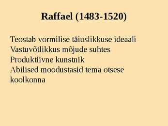 Kõrgrenessanss kujutavas kunstis powerpoint #10