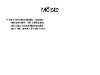 Kolmas maailm kokkuvõte #2