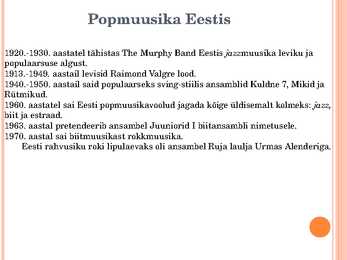 20-sajandi rock- ja popmuusika stiilid Powerpoint esitlus #30