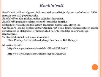 20-sajandi rock- ja popmuusika stiilid Powerpoint esitlus #5