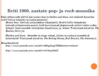 20-sajandi rock- ja popmuusika stiilid Powerpoint esitlus #7
