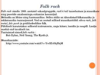 20-sajandi rock- ja popmuusika stiilid Powerpoint esitlus #9