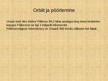Uraan-kliima ja koostis #3